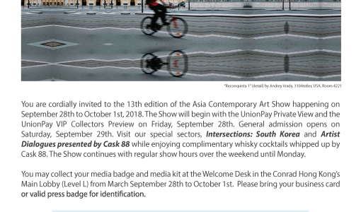 Interview Opportunity: Asia Contemporary Art Show Opens in Two Weeks!